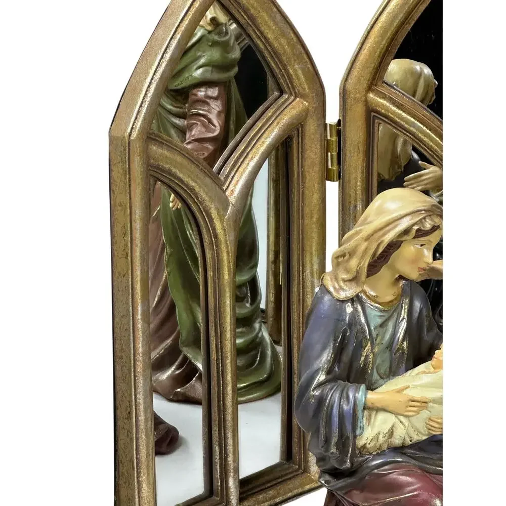 Holy Family Nativity Set Folding Mirror Screen Costco Art #529529